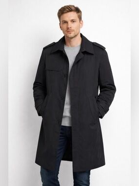 Boss Hugo Boss Men’s Water Resistant Lined Trench Coat Winter Black Size 40R